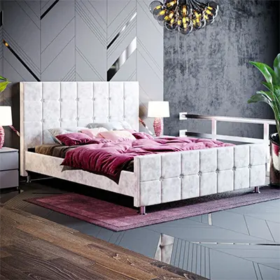Produktbillede af Mano Mano Valentina 5ft King Size Fabric Bed Frame.