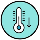 Et ikon, der viser gode køleegenskaber