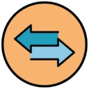 Et ikon, der viser to pile, der peger til venstre og højre, og som illustrerer en enkeltsidet madras.