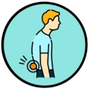 Et ikon, der forestiller en mand med smerter i ryggen