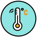 Et ikon, der forestiller et termometer med gode termoregulerende egenskaber.