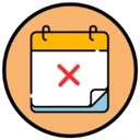 Et ikon, der viser ingen retssag eller garanti